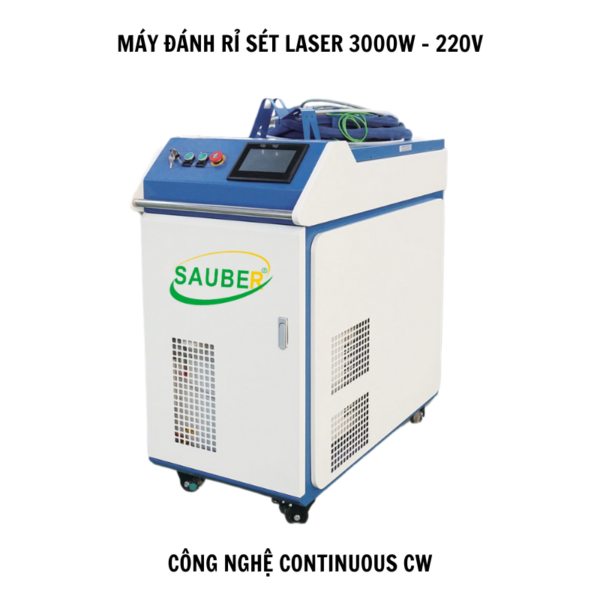 Máy đánh rỉ sét laser 3000W công nghệ Continuous